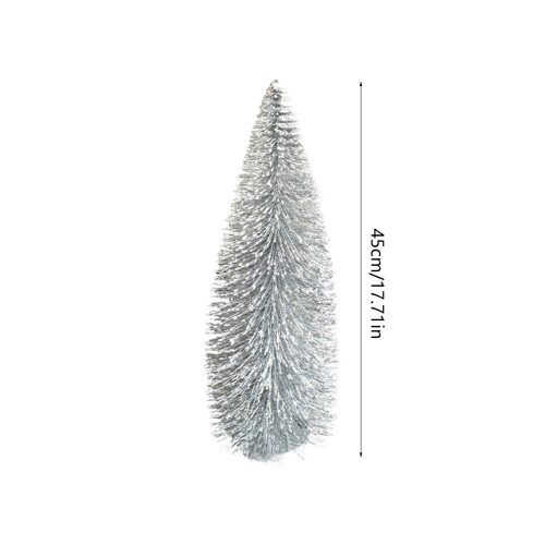 Christmas Miniature Pine Tree Bottle Brush Decoration Silver 2