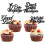 Décorations pour cupcakes « Tu vas nous manquer » à paillettes noires (12 pièces) 1