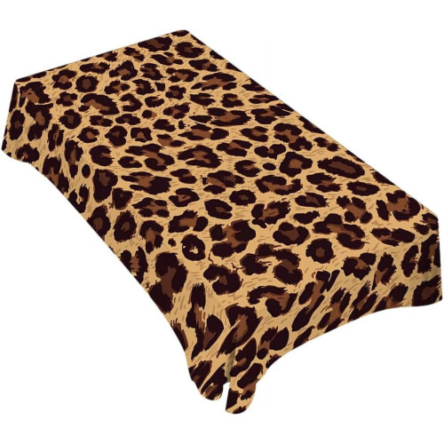 Brun leopardmönstrad duk rektangulär 152x204 cm