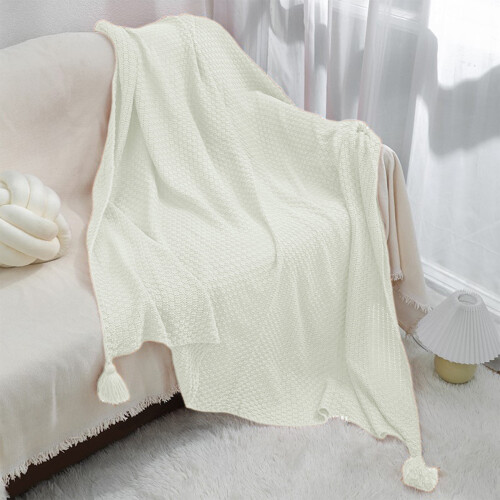Knitted Acrylic Sofa Throw Blanket 39x27 in