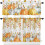 Gyllene orangea höstgardiner för kök med stångficka, 86 cm 1