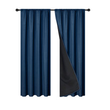 Rideaux isolants thermiques et insonorisants en polyester, 2 panneaux
