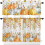 Golden Orange Fall Kitchen Curtains Set Rod Pocket 3-Piece 1