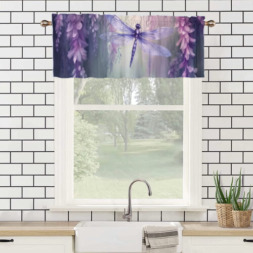 Purple Floral Valance Curtains 54x18 in 2 Panel 2