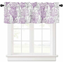 Cantonnière côtière corail gris-violet 137 x 46 cm à œillets