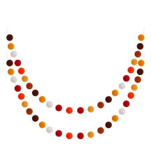 Guirlande de boules en feutre de laine, 4 m (13 pi), 48 boules colorées