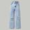 Light Blue Distressed Wide Leg Jeans for Women - Stretch 2