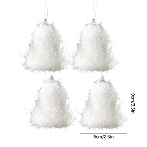 White Foam Christmas Ornaments 4PCS Lightweight Shatterproof 2