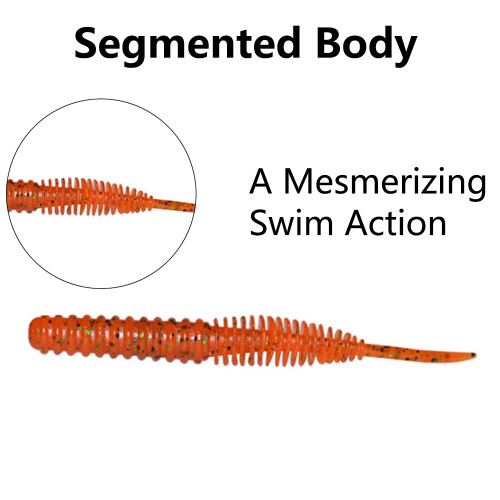 BE-TOOL Soft Plastic Earthworm Lures 4 Pcs 2