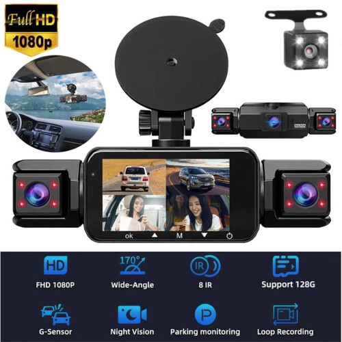 Dash Cam 4-Channel FHD 1080P 360 Coverage 1