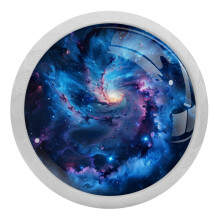 Boutons de meuble en verre cristal bleu galaxie spatiale (4 pièces)