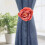 Curtain Binding Strap Pink Cloth 2 pcs 8.65 x 3.14 x 2.95 in 2