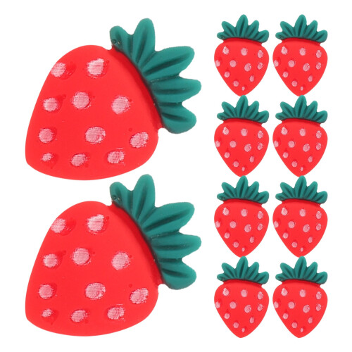 Strawberry Table Decorations Red Resin 30 Pieces