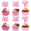 Glitzernde Sweet16 Cupcake-Topper, rosa, 10 Stück 1