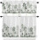 Ensemble de rideaux de cuisine Green Forest style rustique 3 pièces 1