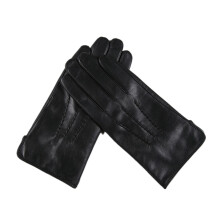 Men's Black Genuine Goatskin Leather Gloves 1 Pair