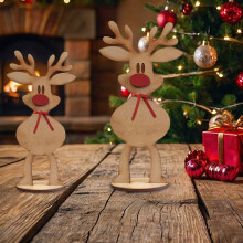 Wooden Freestanding Reindeer Decoration for Christmas Table
