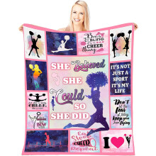 Couverture en flanelle ultra douce style pom-pom girl 76 x 102 cm