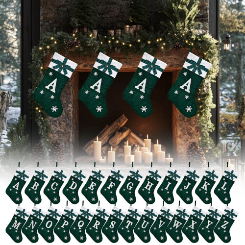 Stickad Julstrumpa i Ull Grön 1 st