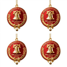USA250-årsjubileumsklocka Ornament Set 4 delar Röd