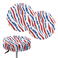 Amerikansk flagga Zebra Stretch Rund Pallöverdrag 14-16 Inch