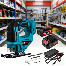 Cordless Jigsaw 21V Electric Jig Saw Woodworking Power Tool with 2x Battery UK