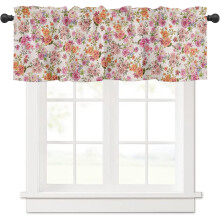Cantonnière vintage à fleurs avec passe-tringle 54 x 18 pouces pour petite