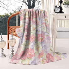 Coperta morbida e leggera con motivo rose rosa ad acquerello, 50x60 pollici.