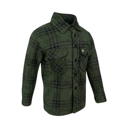 JACK PYKE JACK PYKE Junior Polar Fleece Shirt Green Check Small 2