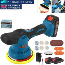 Cordless Car Polisher 21V Buffer Sander Machine Polishing Pads Kit + 2 Batteries
