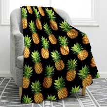 Plaid léger et chaud à motif ananas 152 x 203 cm