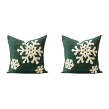 Housses de coussin décoratives de Noël à motif flocons de neige, 45 x 45 cm (lot de 2)