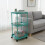 DAMAI Mobile Side Table with Wheels 3-Tier Green 3