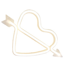 Hjärtformad LED-neonlampa i gyllene färg för sovrummet