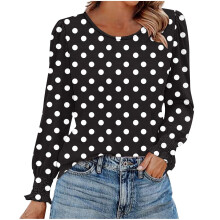 Women's Long Sleeve Business Casual Blouse with Smocked