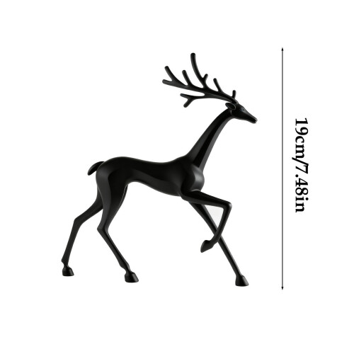 Leutsin Reindeer Christmas Decor Black Modern Deer Statue 1