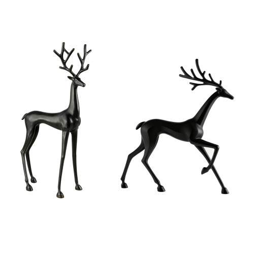 Leutsin Reindeer Christmas Decor Black Modern Deer Statue 2