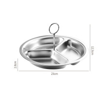 Stainless Steel Steamer Basket 3-Cavity Serving Tray with