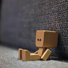 Figurine décorative en bois, bloc de bois, assise, 1 pièce