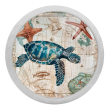Boutons de meuble vintage en cristal, forme de tortue marine et étoile de mer (4)