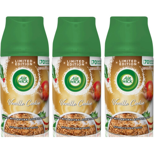 Air Wick 3 x Air Wick Freshmatic Spray Refill 250ml - Vanilla Cookie with Essential Oils