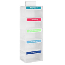 Organisateur de placard suspendu pliable Ă 5 niveaux avec 6 crochets