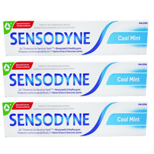 Sensodyne 3x Sensodyne Original Fluoride Cool Mint - Daily Care Toothpaste 75ml