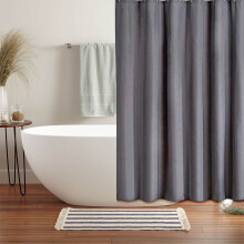 Douchegordijn ondoorzichtig zwart 59x71 inch met 12 haken