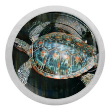 Boutons de meuble vintage en cristal et verre, motif tortue marine (4 pièces)