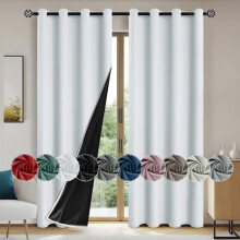 Blackout Curtains White Grommet Panel 39.37"W x 78.75"L