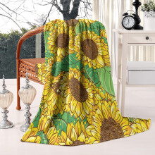 Plaid en flanelle Ă motif tournesol 127 x 152 cm