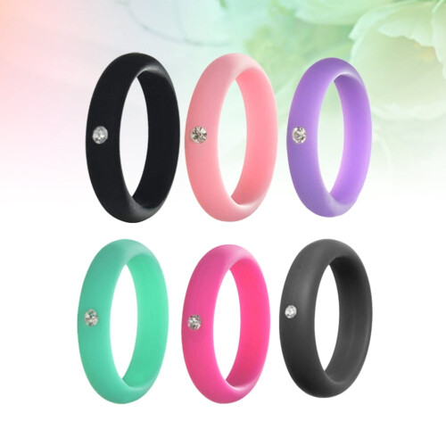 Women's Wide Silicone Wedding Rings with Wave Pattern 2