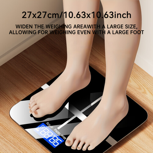 Digital Bathroom Scale 396 lbs LCD KG/LB Switch Temp 1
