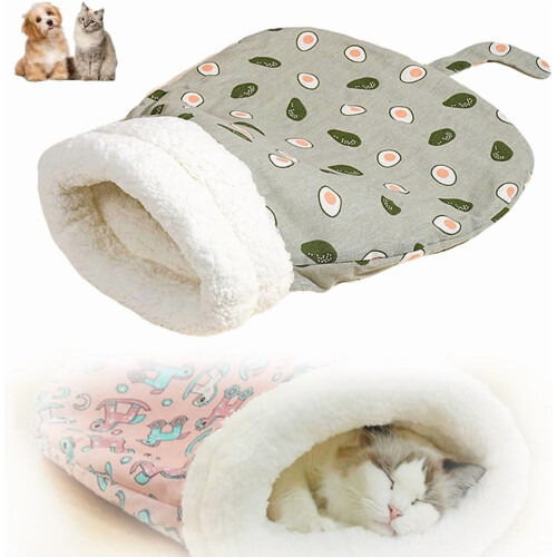 Lit douillet pour chats et chiens, sac de couchage portable et chaud